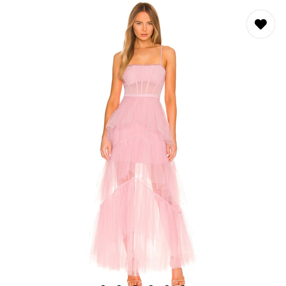 BCBG MaxAzria Corset Tulle Gown in Pink